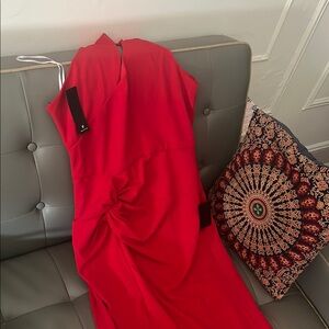 Lulu's Vibrant Red Asymmetrical Dress